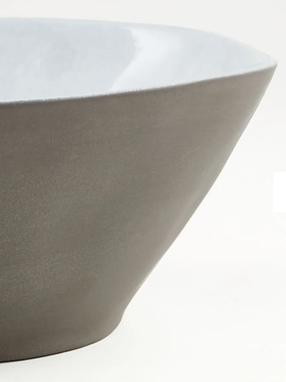 New! Crate&Barrel White 2-Tone Ceramic Serving Bowl